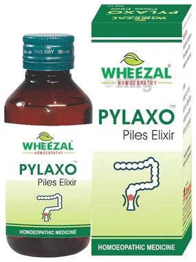 Wheezal Pylaxo Piles Elixir bottle of 200 ml syrup