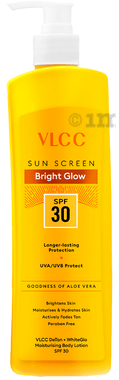 VLCC De Tan + WhiteGlo Moisturising Body Lotion SPF 30 pump bottle of 350 ml lotion