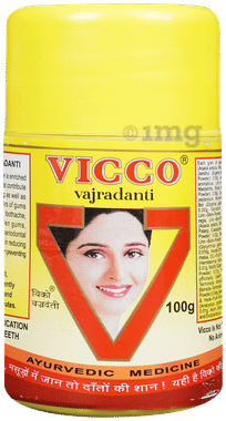 Vicco Vajradanti Tooth Powder | For Healthy Teeth & Gums bottle of 100 gm powder