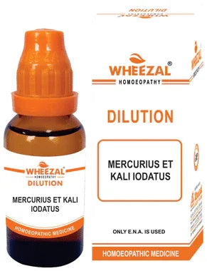 Wheezal Mercurius Et Kali Iodatus Dilution 1M bottle of 30 ml dilution