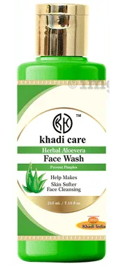 Khadi Care Herbal Aloevera Face Wash bottle of 210 ml face wash