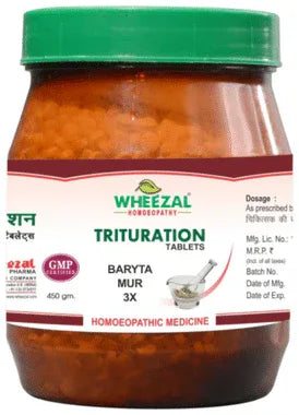 Wheezal Baryta Mur Trituration Tablet 3X jar of 450 gm trituration tablet