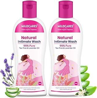 MildCares Natural Intimate Wash For Women (200ML) | With Tea Tree & Lavender Oil | Menstrual Cup Cleanser | For Itching, Irritation & Dryness | Natural, pH Balanced & hypoallergenic