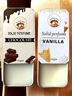 Luxury Solid Perfume Combo – Vanilla & Chocolate by The Pearls Studio | Long Lasting, Non-Alcoholic Fragrance Balm | Compact Tin, Ideal for Men, Women & Gifting |