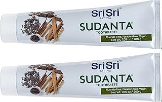 Sri Sri Tattva Sudanta Original Toothpaste - All Natural, Fluoride Free Tooth Paste with Cloves, Cinnamon, Bakul & More - 200g (Pack of 2), for Kids and Adults