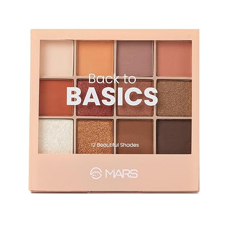 MARS 12 Shades Back to Basics Eyeshadow Palette with Free Applicator | 14GMS