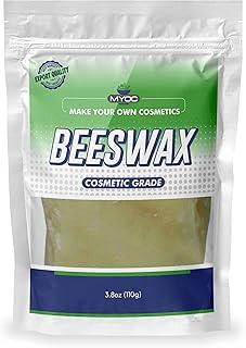 MYOC Pure Raw Cosmetic Grade Beeswax Ultra-Rich Moisturizing Agent For All Skin Types Contains No Parabens Silicones Mineral Oil & Color Great For DIY Skin Care & accessories Lotions & Candles-110 GM