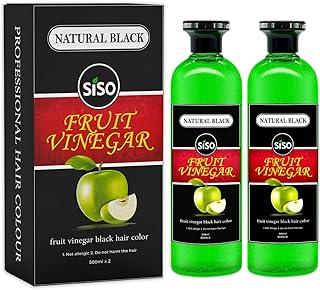 Siso Fruit Vinegar Hair Color, Natural Black Color Dye for Hair Care, Natural Ammonia Free Color Dye (500ml x 2) | Made In India