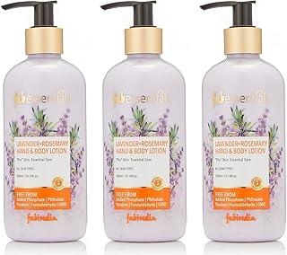 Fabessentials Lavender Rosemary Hand & Body Lotion | enriched with Shea Butter & Cocoa Seed Butter | Moisturises & Softens Rough Skin, Hand & Nail Cuticles - 300 ml x Pack of 3