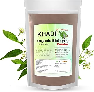 Khadi Omorose Bhringraj Powder for hair growth (100 Grams) | For Hair Mask and Eating | 100% Pure and Natural | No Chemica