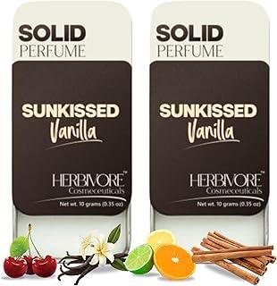 Herbivore Cosmeceuticals SunKissed Vanilla Solid Perfume 10 g | Natural Bar Fragrance for Women & Men | Combo of 2 | Long Lasting Travel-Friendly Fragrance