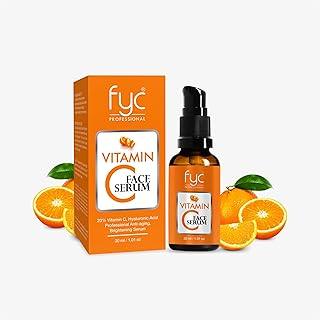 FYC PROFESSIONAL Vitamin C, Hyaluronic Acid Face Serum, Anti-Aging, All Skin Types, Dark Spots, Brightening & Moisturising, 30ml