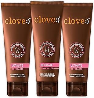 Clove ultimate toothpaste, Complete Protection, FREE Dental Consultation with Every Pack, All in one Daily Oral Care, Mint Flavour, Cavity Prevention, Teeth Whitening, Paraben Free,Pack of 3 (300 gms)