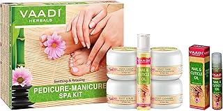 VAADI HERBALS Nail and Cuticle Oil with Jojoba Oil, 10ml & Soothing and Refreshing Pedicure Manicure Spa Kit, Cream and Oil Set, 135g