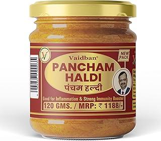 Vaidban Pancham Haldi (Organic Haldi Powder)- Immunity Booster, Anti-Oxidant, Anti-Inflammatory Turmeric Powder (Pack of 1) (120 Gm)