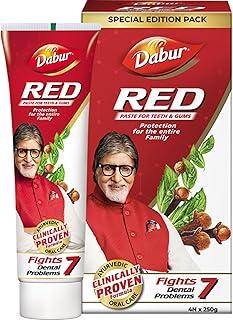 Dabur Red Toothpaste - 750g (250g x 3) | Ayurvedic Paste | Provides Germ Protection, Cavity Protection, Plaque Removal | Prevents Gum Bleeding, Yellow Teeth, Toothache, Bad Breath
