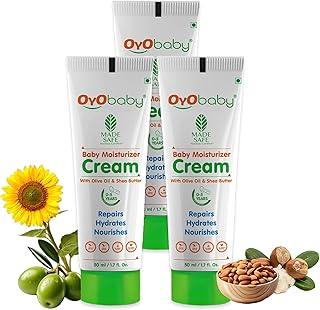 OYO BABY Soft Baby Face Cream, 50ml (Pack of 3) | Daily Moisturizing Cream for Babies with Olive Oil & Shea Butter | Non-Sticky, Prevents Dryness & Soothes Baby's Skin