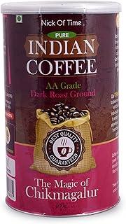 Nick of Time Pure Ground Coffee from Chikmagalur India |100% Arabica AA Grade Dark Roast | Bold, Rich & Flavorful (400g|14.10 oz)