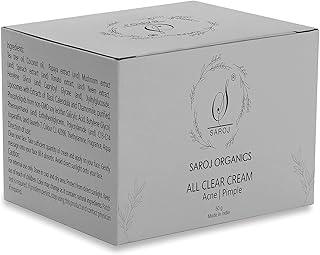 Saroj Organics All Clear Cream, 50gm, for acne, pimples, acne scars, open pores, anti acne and blemishes - for men and women