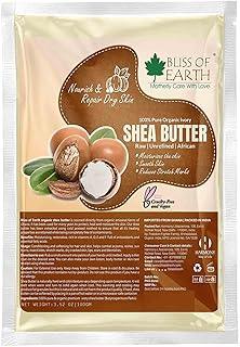 Bliss of Earth Organic Raw Shea Butter, 100% Raw and Unrefined Shea Butter, Shea Butter for Hair & Skin, 100% Pure and Natural, Deep Moisturizing, 100 g, Ivory (100 gm)