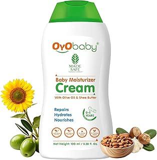 OYO BABY Baby Face Cream | Baby Cream Prevents Dryness | Daily Moisturizing Face & Body Cream for Babies With Olive Oil & Shea Butter Baby Cream, For All Skin Types : - 100ml (Pack of 1)