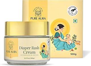 Pure Aura Baby Diaper Rash Cream 100gm | Ayurvedic Healing for Sensitive Skin | Natural & Chemical-Free | Safe for Newborns | Soothes & Protects Baby’s Skin | Doctors Recommended | Made in India