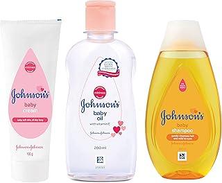 Johnson's Baby No More Tears Shampoo 200ml & Cream For Summer 100g & Oil with Vitamin E 200ml