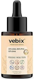 Vebix Professional 25% AHA + 5% PHA + 2% BHA Peeling Solution Face Serum | 10-Minute Facial At Home| Peel Removal Exfoliating Serum | For Skin Glowing, Pore Cleansing & Even Skin Tone | Men & Women, 30ml
