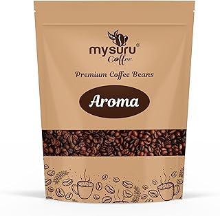 MYSURU COFFEE Premium Whole Roasted Beans [250g - AROMA] [Pack of 1] | Pure Arabica - 70% | Robusta - 30% | Cafe Blend Medium Roast Fresh Single Origin Coffee