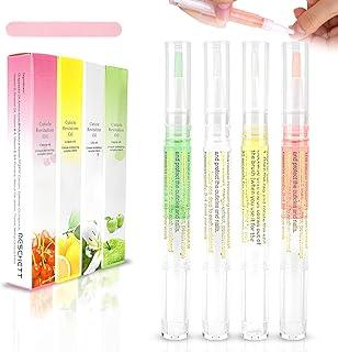 NAILWIND 4 Pcs Cuticle Oil Pens with Nail File for Nail Care, Nail Pen Oil with Natural Ingredients, Fingernails and Toenails Oil Cuticle for Repairing Cracked