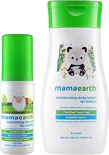 Mamaearth Nourishing Hair Oil for Babies 100ml (0-10 Years) & Daily Moisturizing Lotion, 200ml Combo