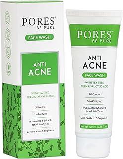 PORES Be Pure Anti-Acne Gel Face Wash | 1% Salicylic Acid, Tea Tree & Neem | Oil Control & Pimple-Clearing Face Cleanser for Acne-Prone Skin | Deep Cleansing & Hydrating Face Wash for Oily Skin | For Men & Women - 100 mL