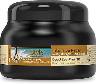 Style Aromatherapy Professional Intensive Repair Hair Mask | Deep Conditioning for Dry, Damaged & Colour Treated Hair | Frizz Control & Smoothening | SLS/SLES Free, Paraben Free | Moroccan Argan Oil, Omega 6, Vitamin E | 200 ML