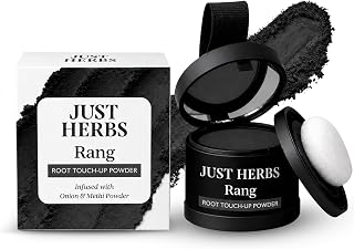 Just Herbs Rang Root Touch-Up Powder - Black | Covers Grey Hair & Bald Spots Instantly | Beard Touch Up Powder Pack of 2