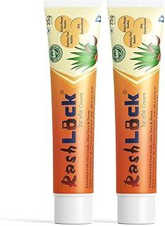 Rashlock Cream For Baby Diaper & Sanitary Pad Rashes | Infused with Aloe Vera, Neem & Zinc Oxide - 25g (25g (Pack of 2))