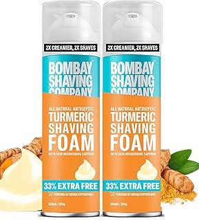 Bombay Shaving Company Turmeric Shaving Foam (Pack of 2),266 ml (33% Extra) with Turmeric & Sandalwood