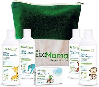 The Eco Mama 5-in-1 Baby Skin & Hair Care Combo Kit (Medium) with Toxin Free Tear Free Baby Shampoo, Body Lotion, Body Wash, Hair Oil (100ml Each), | Suitable for All Skin Type