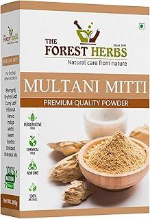 THE FOREST HERBS Natural care from nature 100% Pure Multani Mitti Powder for Face Pack (200G) for Exfoliating Soothing Nourishing Face, Skin & Hair