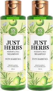 Just Herbs 8 In 1 Root Nourishing Amla Neem Hair Fall Control Shampoo For Men & Women - Suitable For Oily Hair Scalp, Sulp