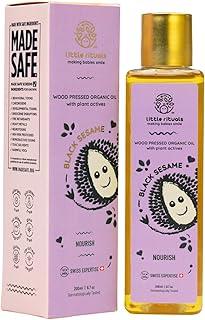 Little Rituals BLACK SESAME - BABY MASSAGE OIL Certified Organic, Wood Cold-Pressed for Skin and Hair with SWISS Plant Actives - 200 ml. Dermatologist Tested by Pediatrics, Mild & Gentle & Safe