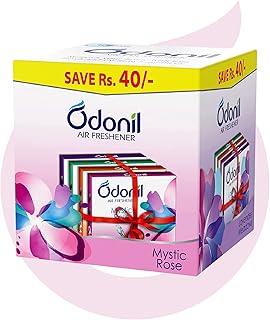 Odonil Bathroom Air Freshener Blocks Mixed Fragrances - 192g (48g*4) | Mixed Fragrances: Jamine, Lavender, Orchid, Rose| Long Lasting Fragrance