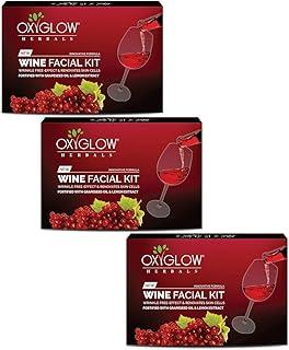 OxyGlow Wine Facial Kit|Wrikle Free Effect|Renovates Skin Cells|Lemon|Grapeseed Oil| 53Gram(Pack of 3)