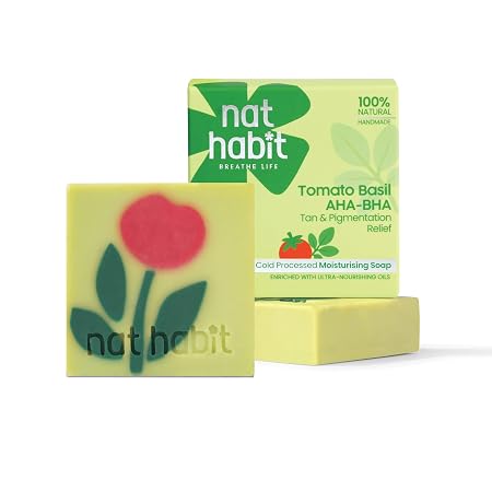 Nat Habit Cold Processed Tomato Basil AHA-BHA Soap | 250GMS