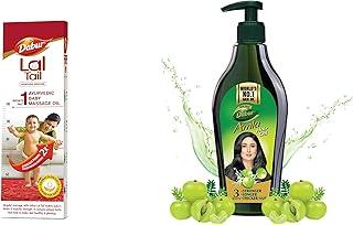 Dabur Lal Tail : Ayurvedic Baby Massage Oil – 500ml|Clinically Tested 2x Faster Physical Growth for Stronger Bones and Muscles & Dabur Amla Hair Oil - for Strong, Long and Thick hair - 550 ml