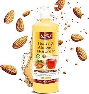 Beeone Honey Almond Moisturizer 1000ml – Deeply Nourishing Lotion for Soft, Smooth & Hydrated Skin | Rich in Honey & Almonds for All Skin Types