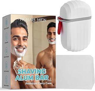 Rubab Men Shaving Alum Bar with Travel Case, 100g| Natural Organic Phitkari Stone For Skin, Face & Underarms| 100g