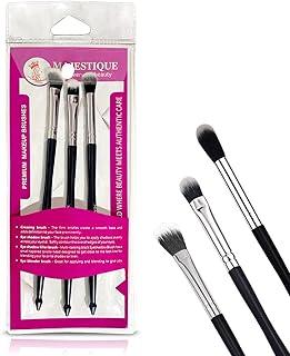 Majestique Full Size 3pc Makeup Brush Set - Shader, Concealer, Blush, Complexion, Domed Shadow, Crease, and Angle Eyeliner Brushes