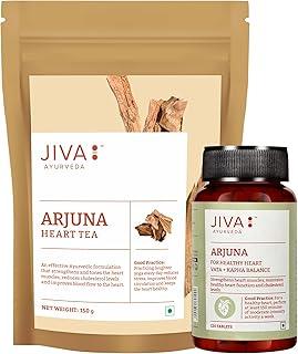 Jiva Arjuna Tablet - 120 & Arjuna Tea- 150 gm | 100% Pure & Natural | Helps To Maintain a Healthy Heart while Helping Keep Diabetes & Cholesterol Level (Combo of 2)