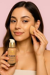 Flavor Liquid Foundation, Anti-Pollution & Poreless, Full Coverage Blendable Waterpoof, Dustproof, for All Type of Skins, 18Hours Long-Stay, Compatible for Age 13 to 55 yrs, 8 Shades available, 25ml (ALMOND-07, 25 ML) Brand: Colorflab