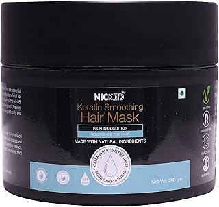 NICKED Keratin Hair Mask for Dry Damaged hair | Rich In Condition & Nourishes the Hair | Keratin With Hydrolyzed Wheat Protein, Pro-Vitamin B5 | No Parabens, Silicons or Sls/Sulphate, 200GM